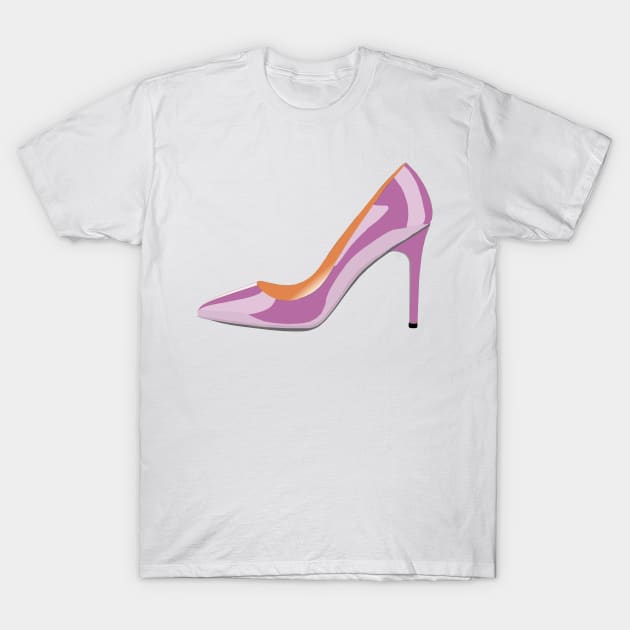 High Heeled Shoe in Bodacious Pink T-Shirt by DavidASmith